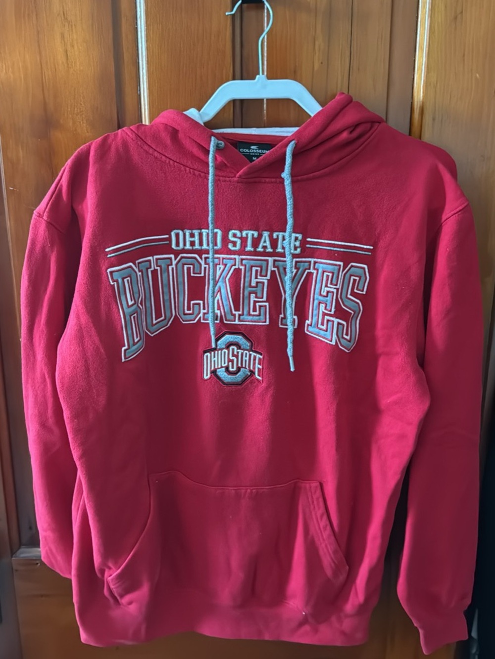 Colosseum Men's Red Pullover Hoodie with Gray Drawstrings